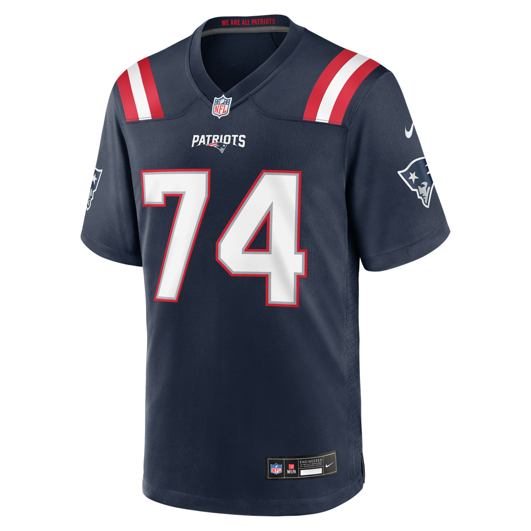 Men's New England Patriots Caleb Lomu Nike Navy Team Game Jersey