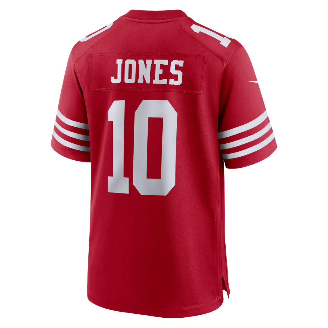 Men's San Francisco 49ers Mac Jones Nike  Scarlet Team Game Jersey