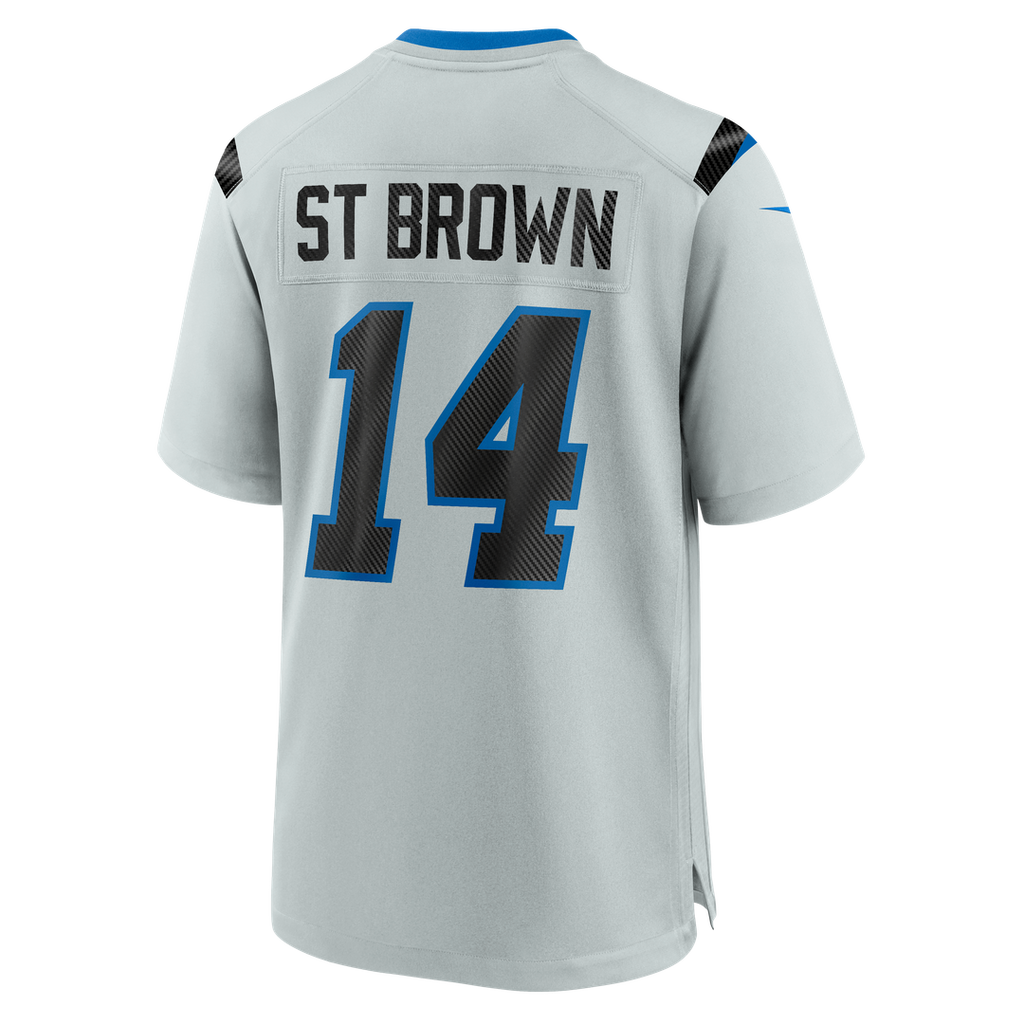 Men's Detroit Lions Amon-Ra St. Brown Nike Silver 2026 Rivalries Collection Game Jersey