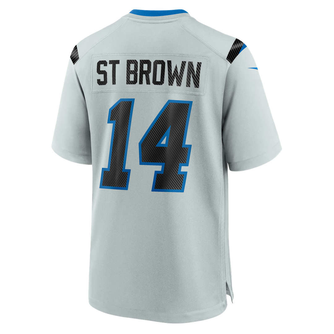 Men's Detroit Lions Amon-Ra St. Brown Nike Silver 2026 Rivalries Collection Game Jersey