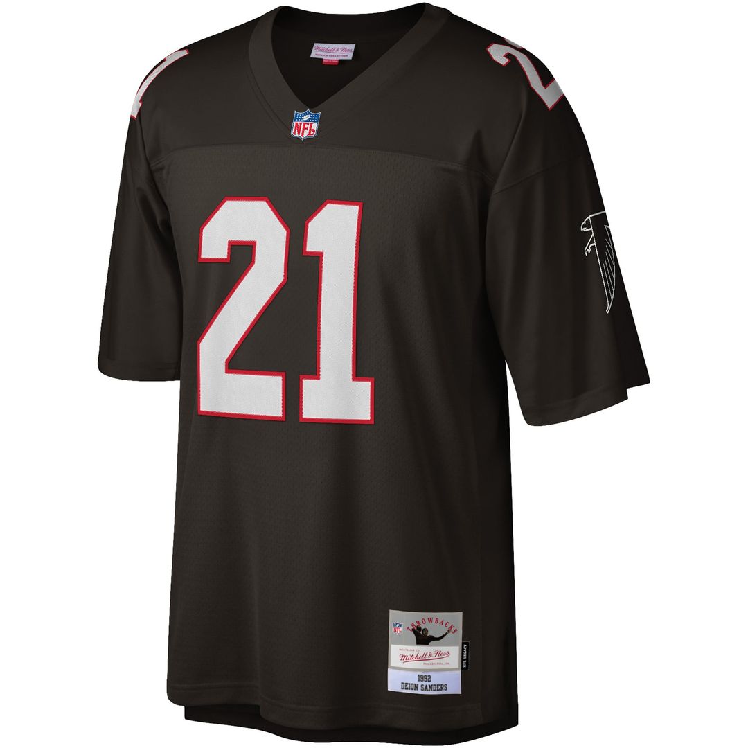 Men's Atlanta Falcons Deion Sanders Mitchell & Ness Red Legacy Replica Jersey