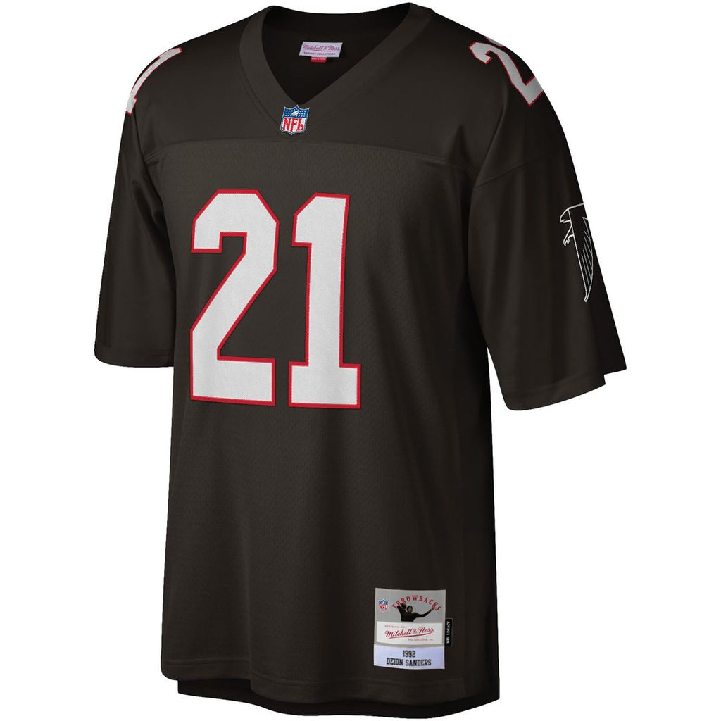 Men's Atlanta Falcons Deion Sanders Mitchell & Ness White Legacy Replica Jersey