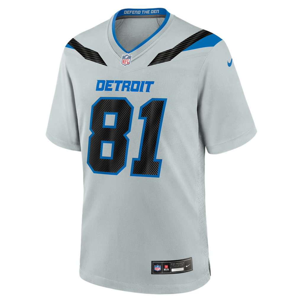 Men's Detroit Lions Calvin Johnson Nike Silver 2026 Rivalries Collection Game Jersey