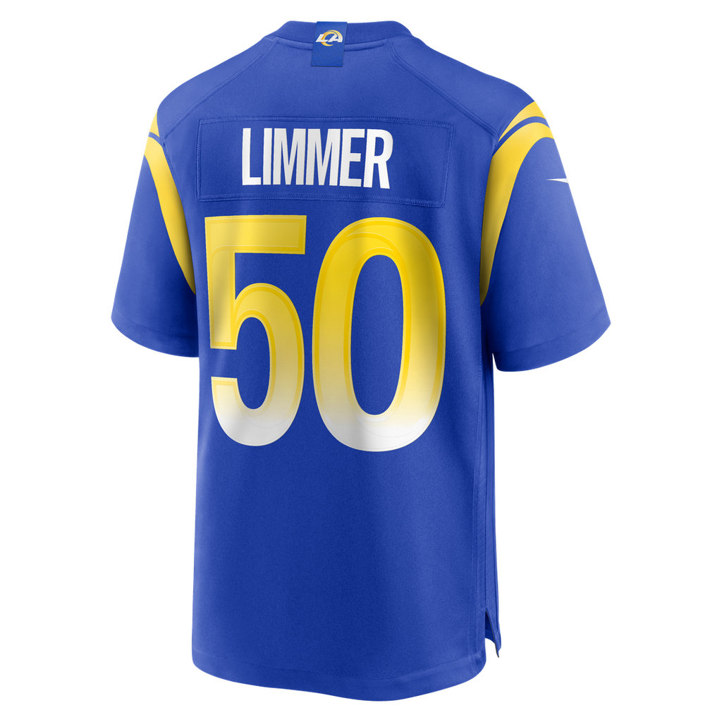 Men's Los Angeles Rams Beaux Limmer Nike  Royal Team Game Jersey
