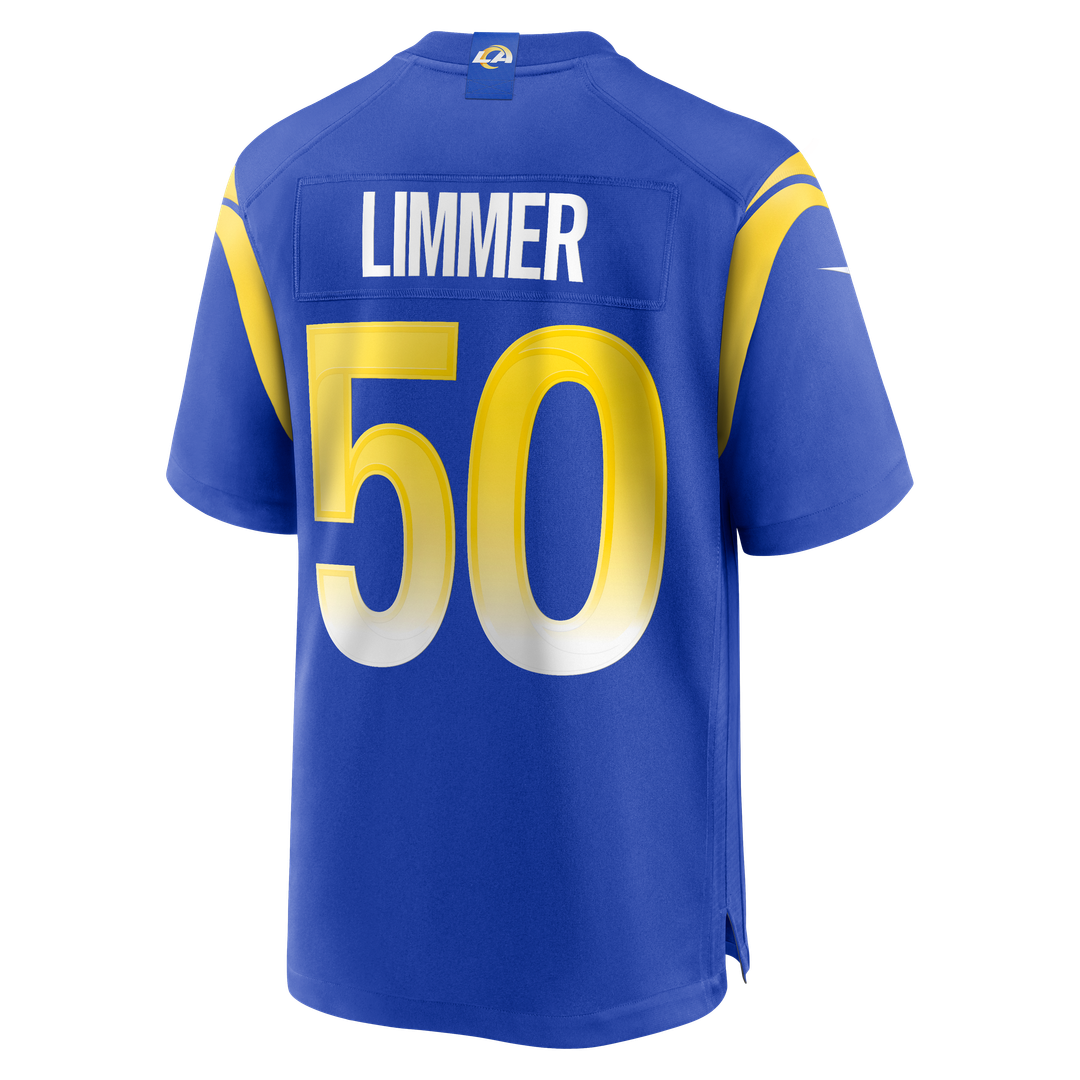 Men's Los Angeles Rams Beaux Limmer Nike  Royal Team Game Jersey