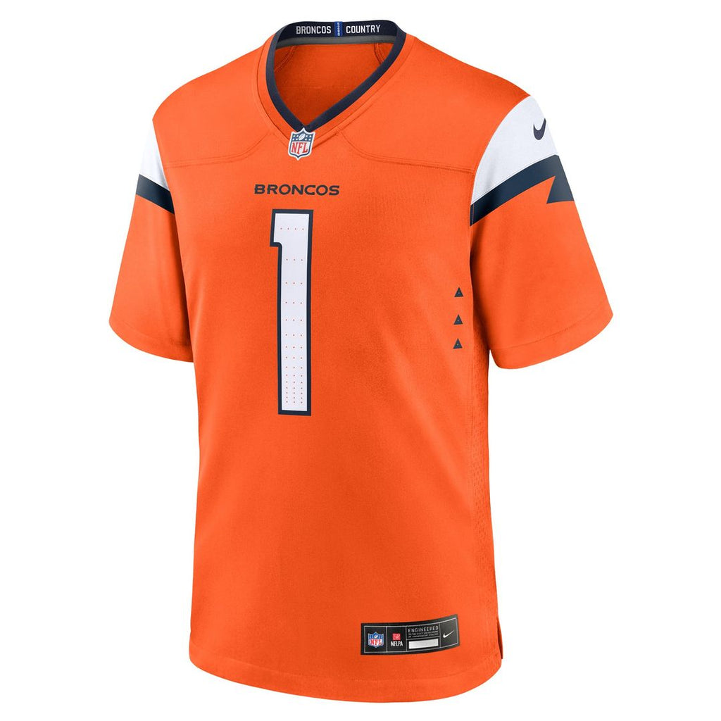 Men's Denver Broncos Number 1 Groom Nike Orange Game Jersey