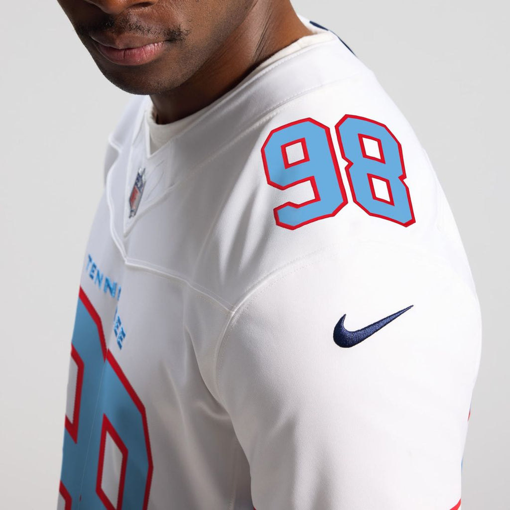 Men's Tennessee Titans Jeffery Simmons Nike White Vapor F.U.S.E. Stitched Limited Jersey