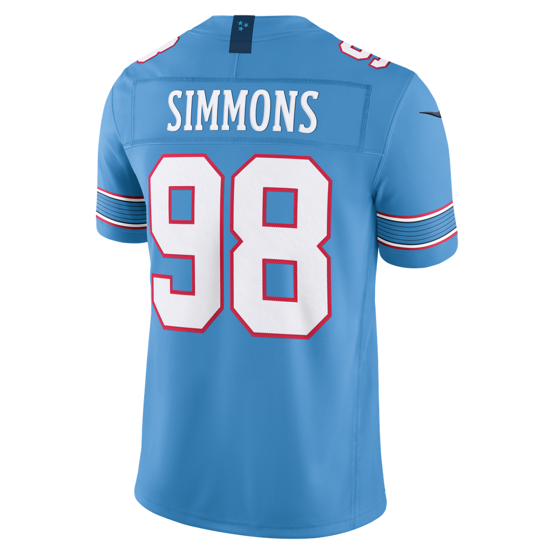 Men's Tennessee Titans Jeffery Simmons Nike Light Blue Team Vapor F.U.S.E. Stitched Limited Jersey