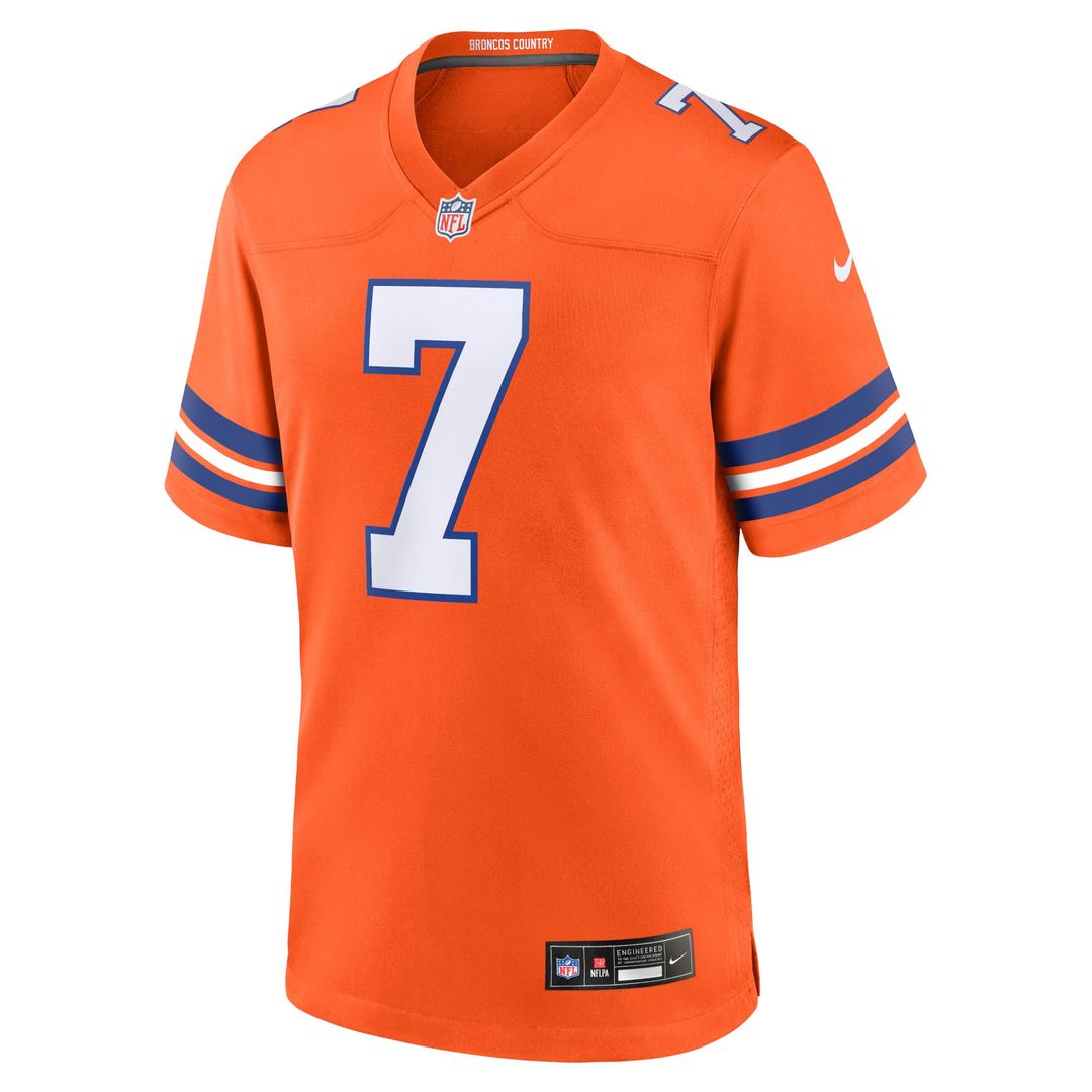 Men's Denver Broncos John Elway Nike Orange Mile High Collection 1977 Throwback Retired Player Game Jersey