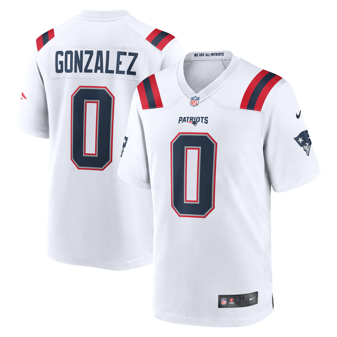 Men's New England Patriots Christian Gonzalez Nike  Navy Team Game Jersey