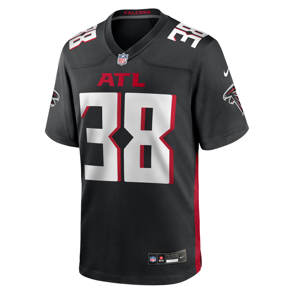 Men's Atlanta Falcons Nathan Carter Nike  Black Team Game Jersey