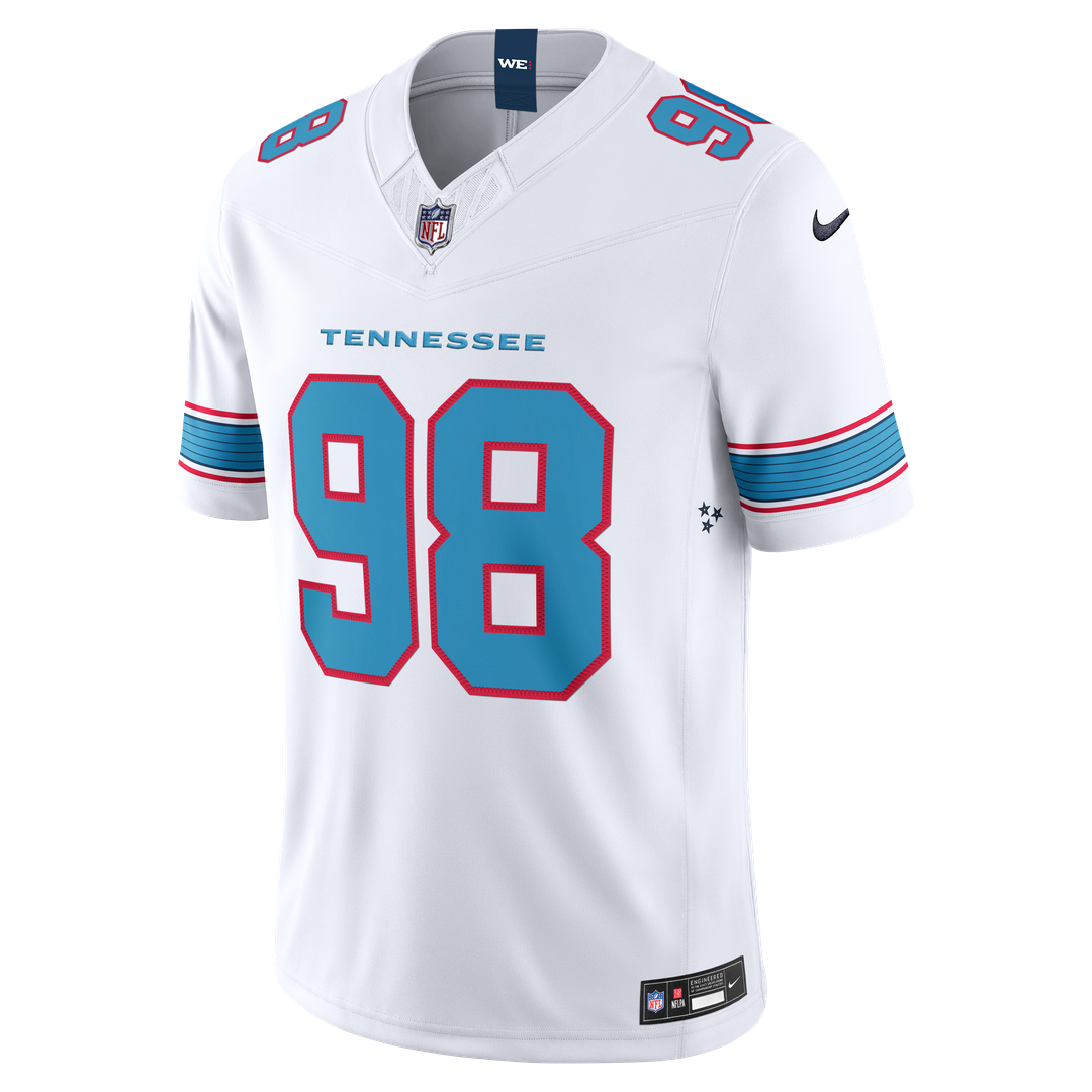 Men's Tennessee Titans Jeffery Simmons Nike Light Blue Team Vapor F.U.S.E. Stitched Limited Jersey