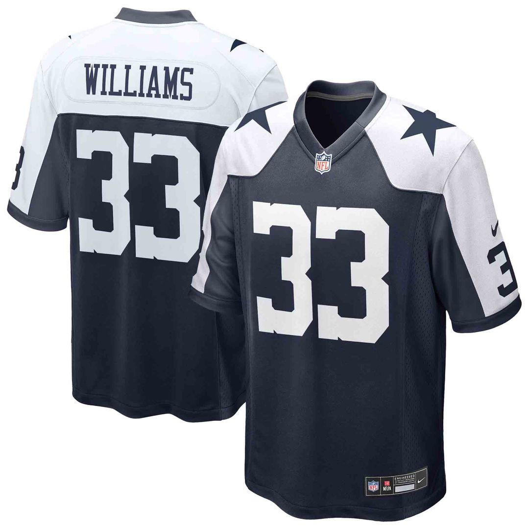 Men's Dallas Cowboys Javonte Williams Nike Navy Alternate Game Jersey