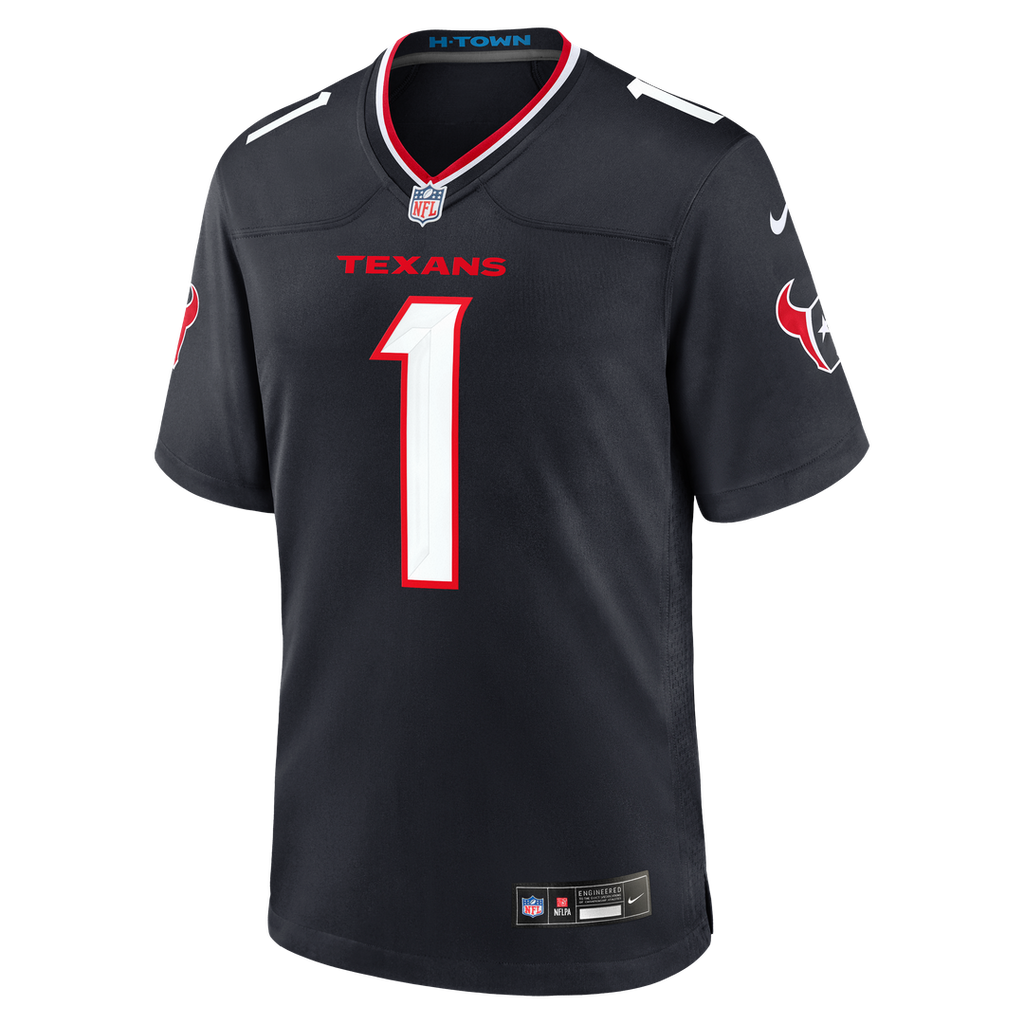 Men's Houston Texans  Nike Navy #1 Dad Game Jersey