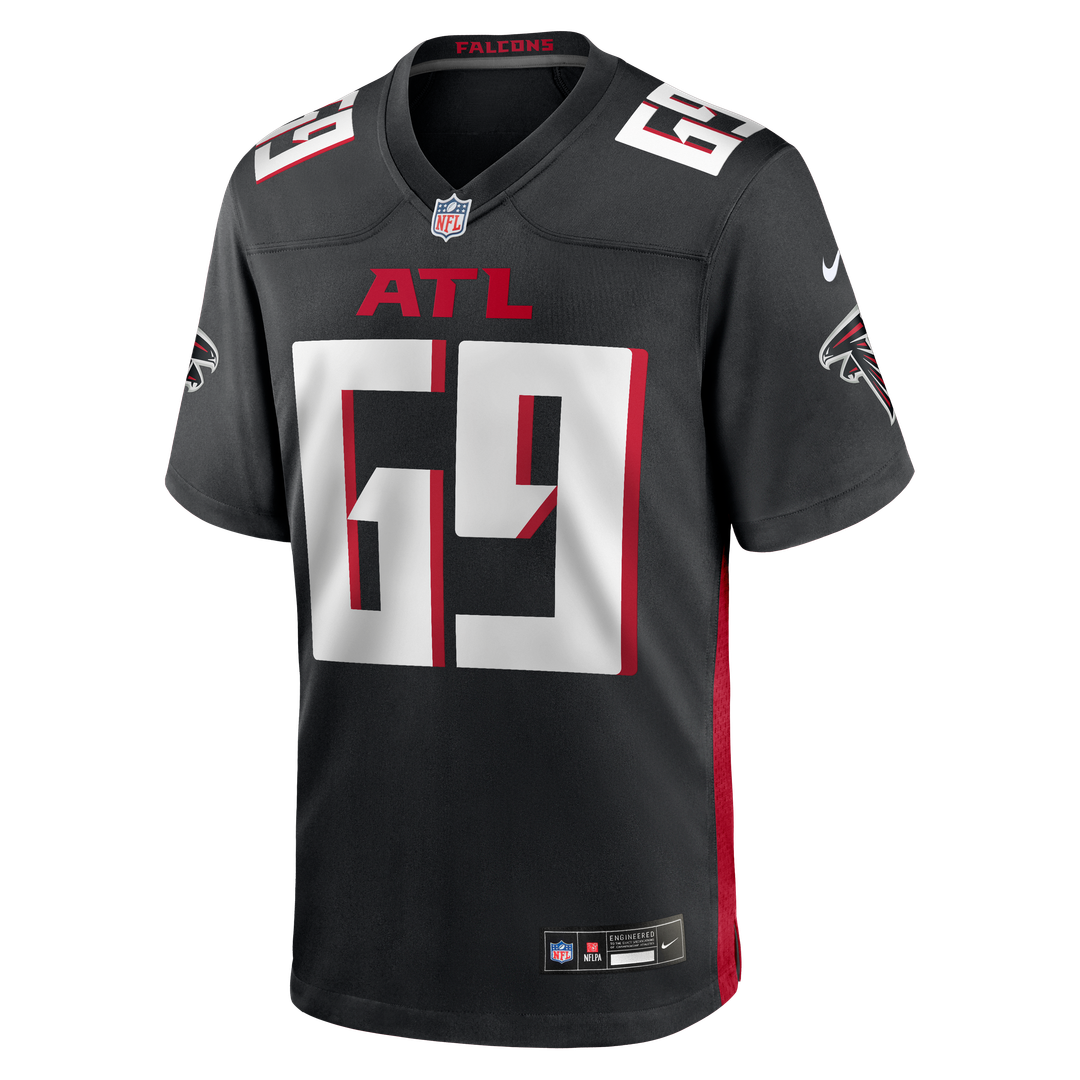 Men's Atlanta Falcons Jack Nelson Nike  Black Team Game Jersey