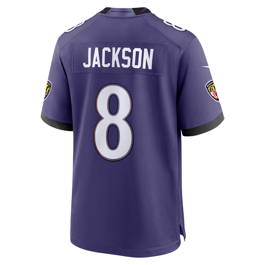 Men's Baltimore Ravens Lamar Jackson Nike Purple Team Game Jersey