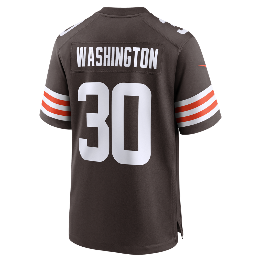 Men's Cleveland Browns Zion Washington Nike Brown Team Game Jersey
