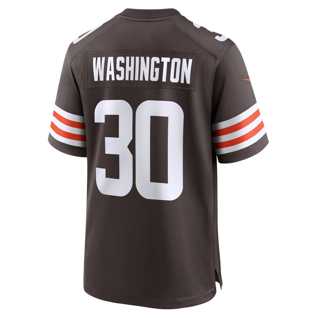 Men's Cleveland Browns Zion Washington Nike Brown Team Game Jersey