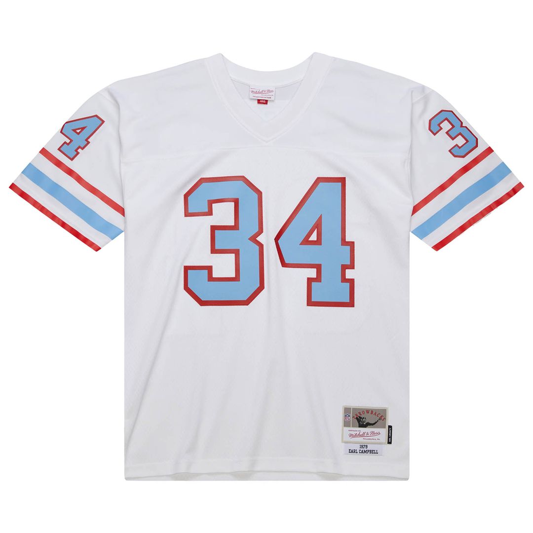 Men's Houston Oilers Earl Campbell Mitchell & Ness White 1979 Legacy Replica Jersey