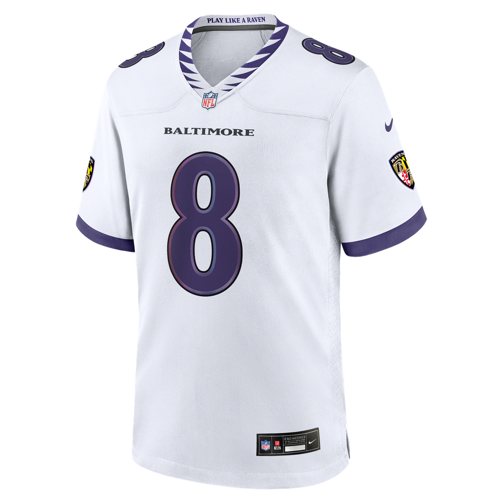 Men's Baltimore Ravens Lamar Jackson Nike White Game Jersey