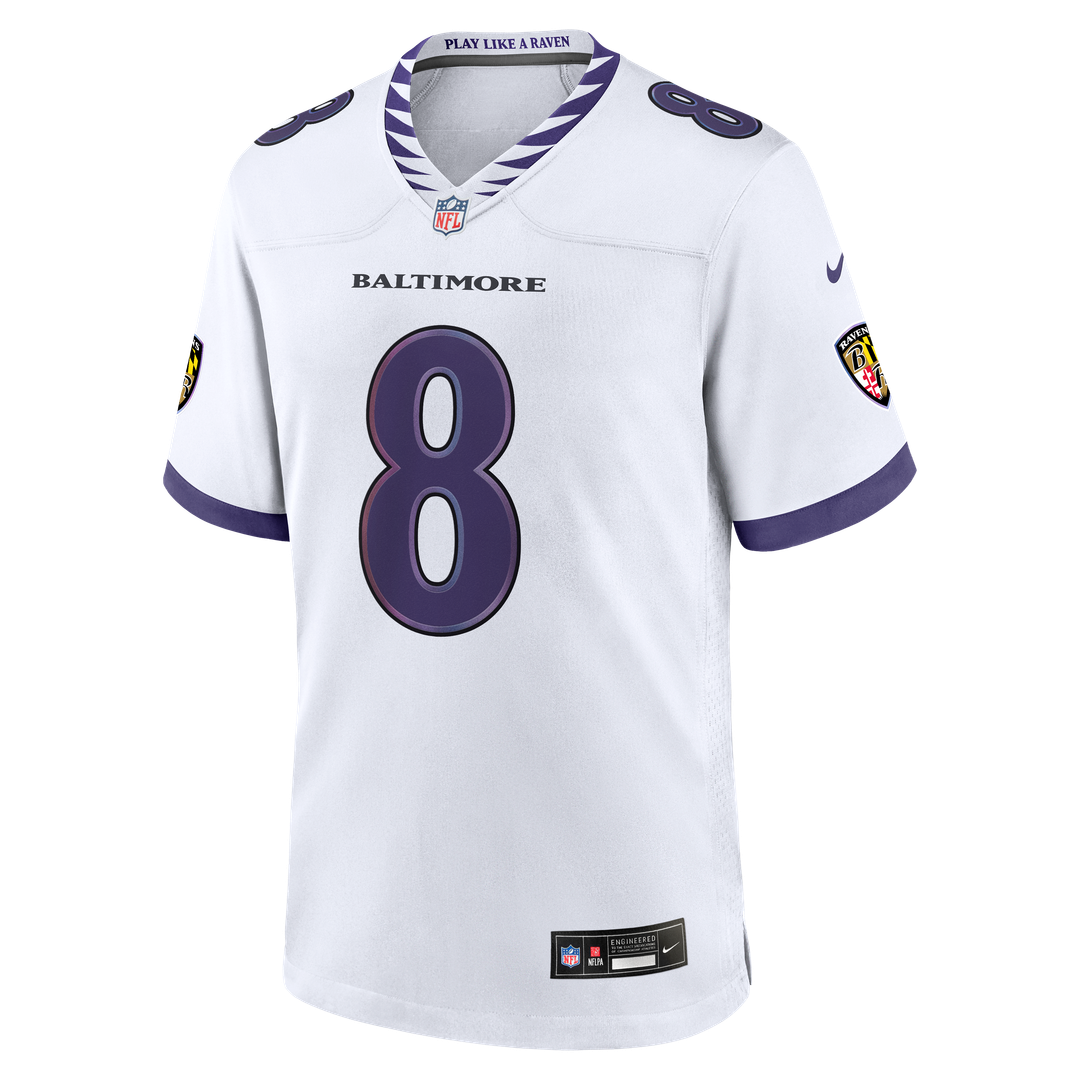 Men's Baltimore Ravens Lamar Jackson Nike White Game Jersey
