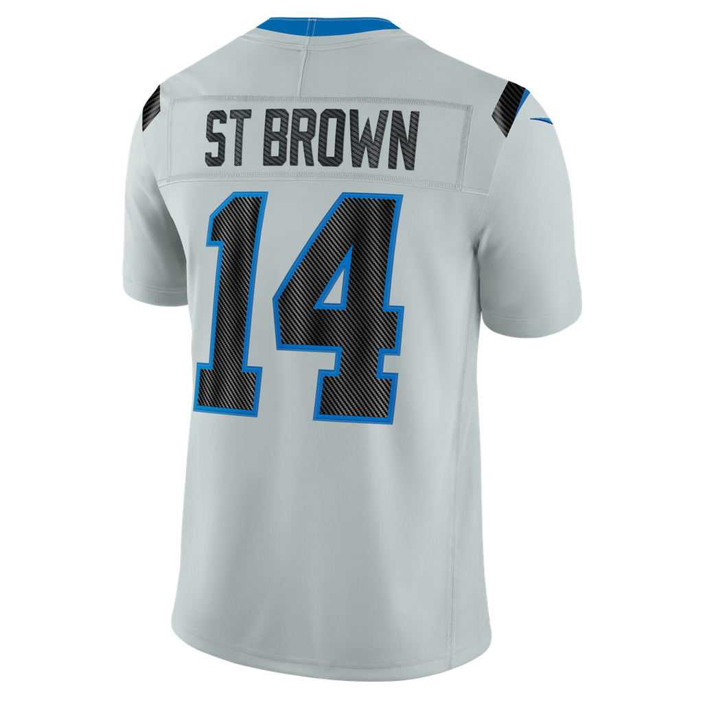 Men's Detroit Lions Amon-Ra St. Brown Nike Silver 2026 Rivalries Collection Stitched Limited Jersey