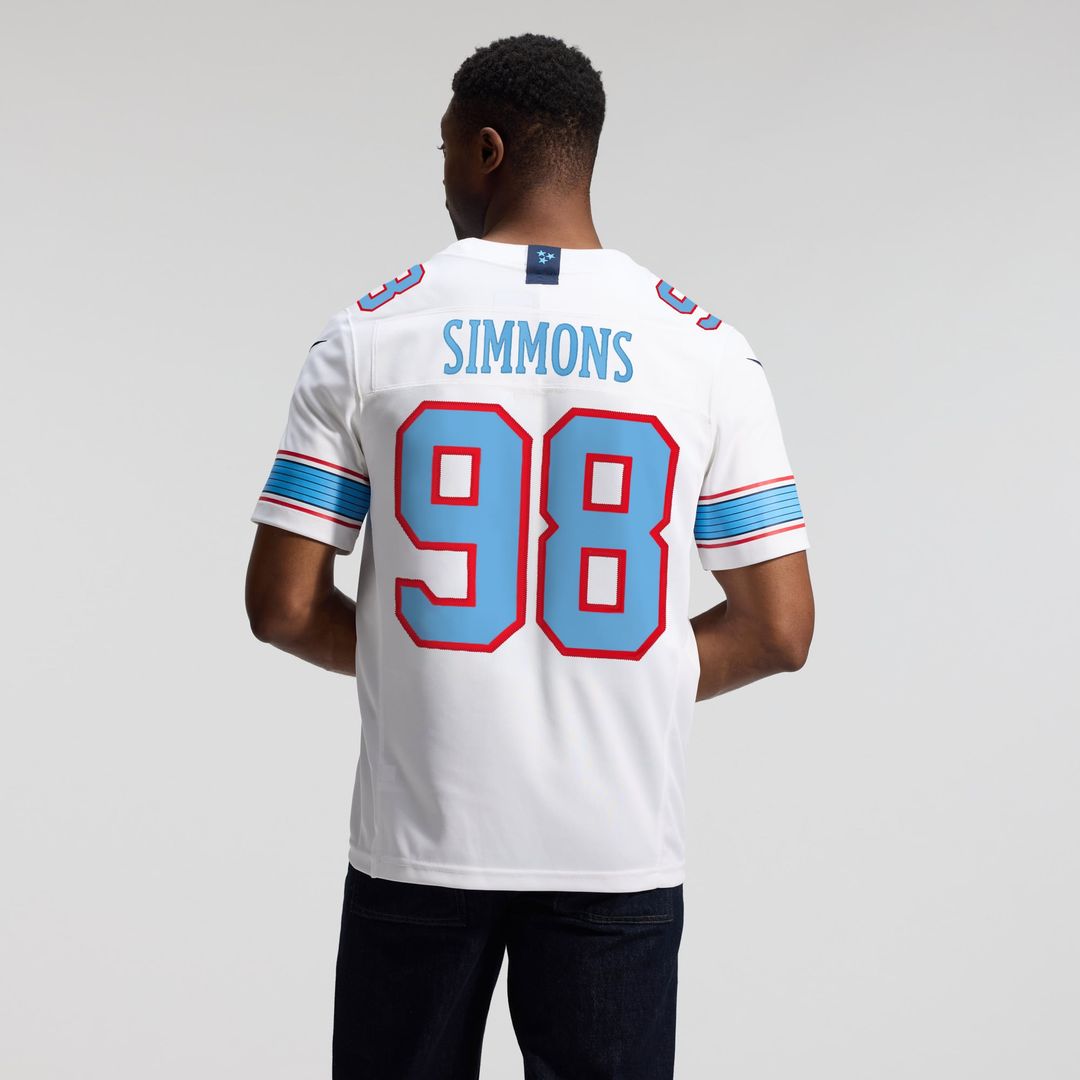 Men's Tennessee Titans Jeffery Simmons Nike Light Blue Team Vapor F.U.S.E. Stitched Limited Jersey