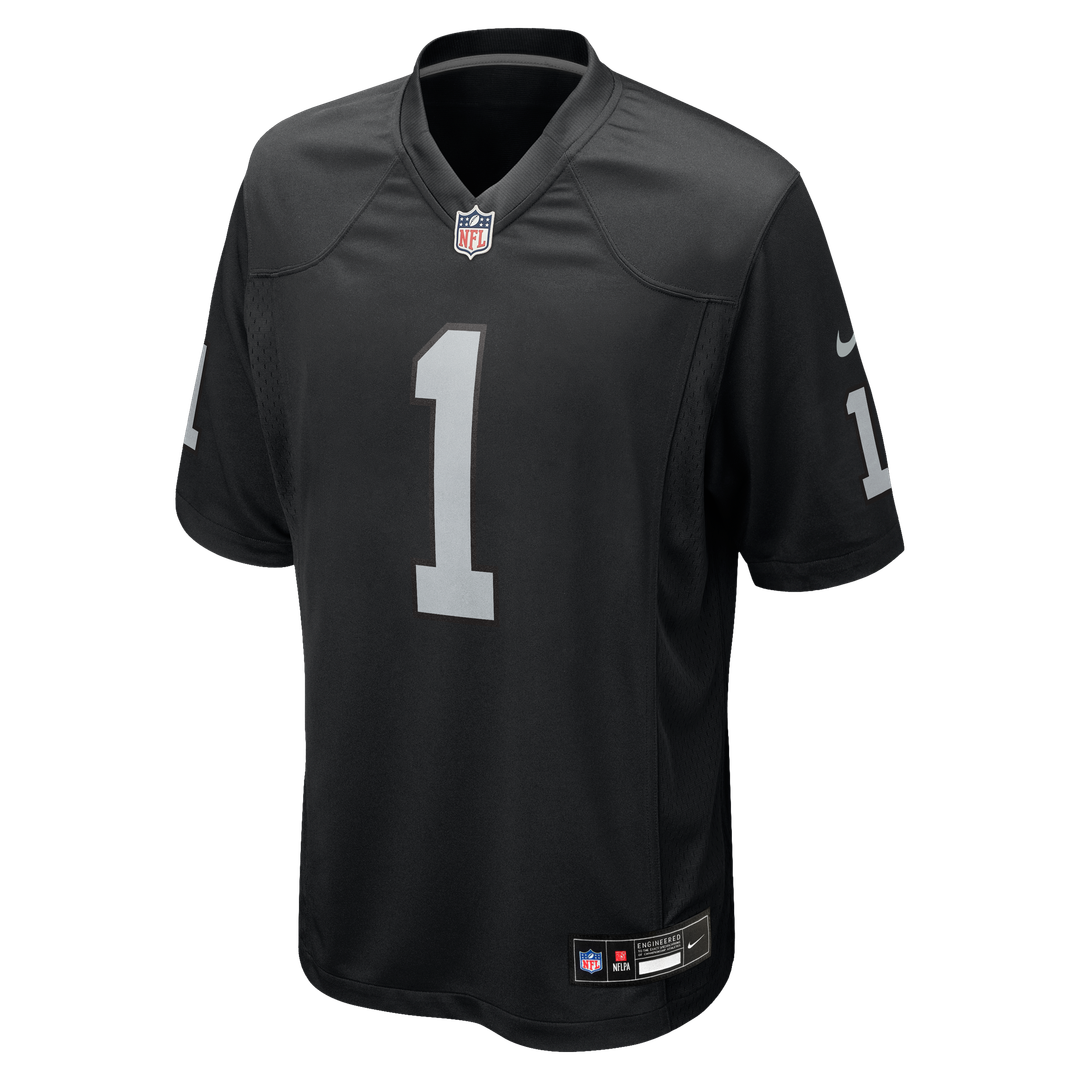 Men's Las Vegas Raiders Number 1 Dad Nike Black Game Jersey