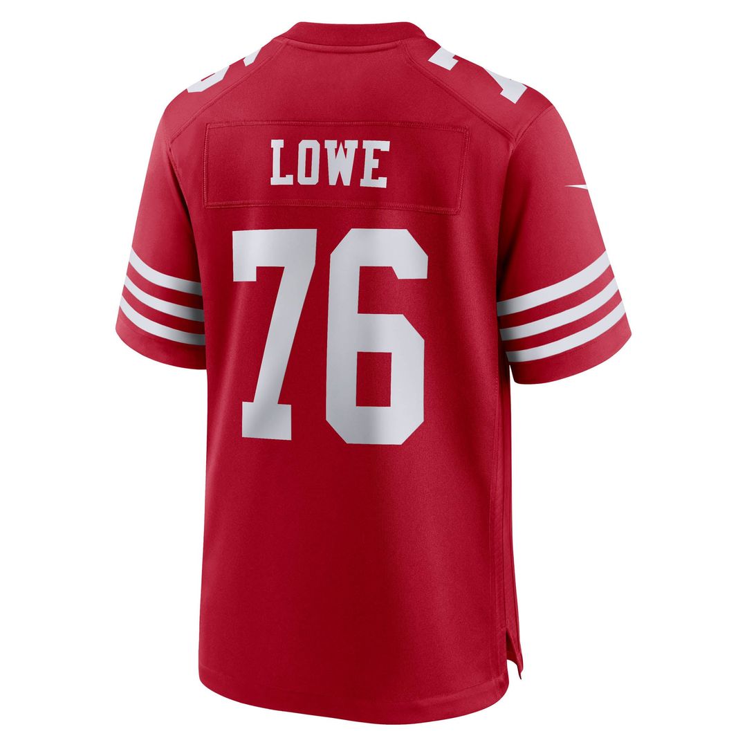 Men's San Francisco 49ers Vederian Lowe Nike  Scarlet Team Game Jersey