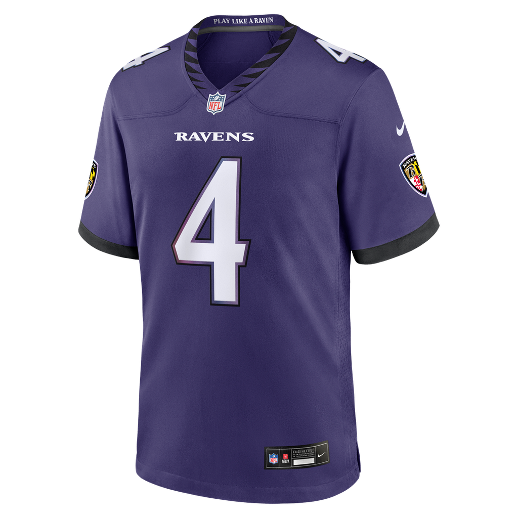 Men's Baltimore Ravens Zay Flowers Nike Purple Team Game Jersey