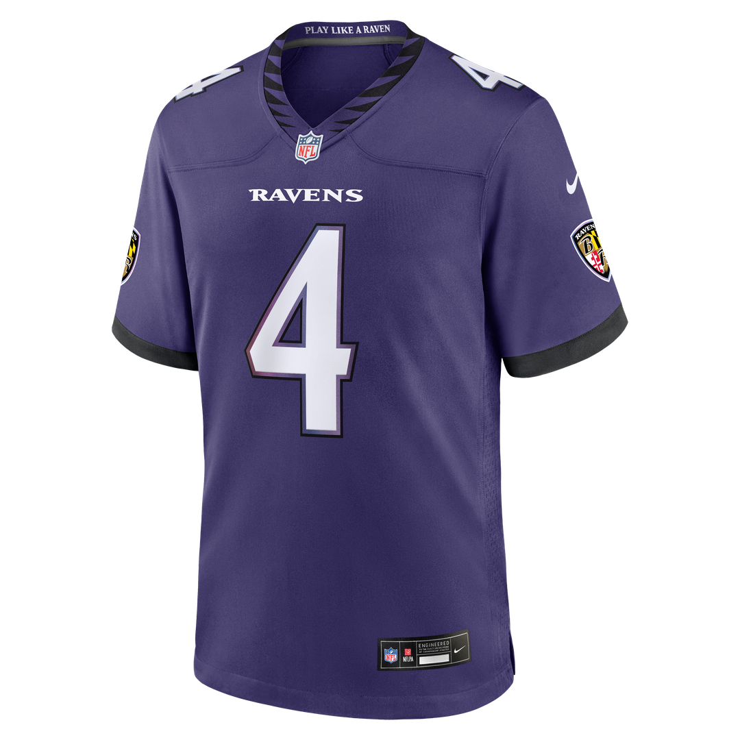 Men's Baltimore Ravens Zay Flowers Nike Purple Team Game Jersey
