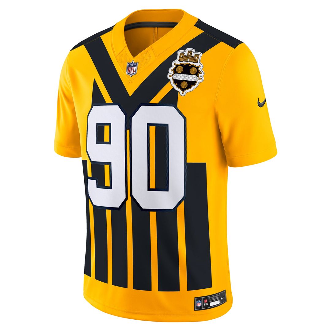 Men's Pittsburgh Steelers T.J. Watt Nike Gold Alternate Vapor F.U.S.E. Limited Jersey
