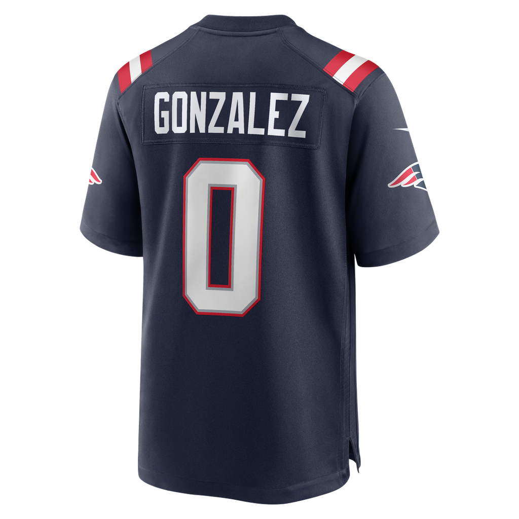 Men's New England Patriots Christian Gonzalez Nike  Navy Team Game Jersey
