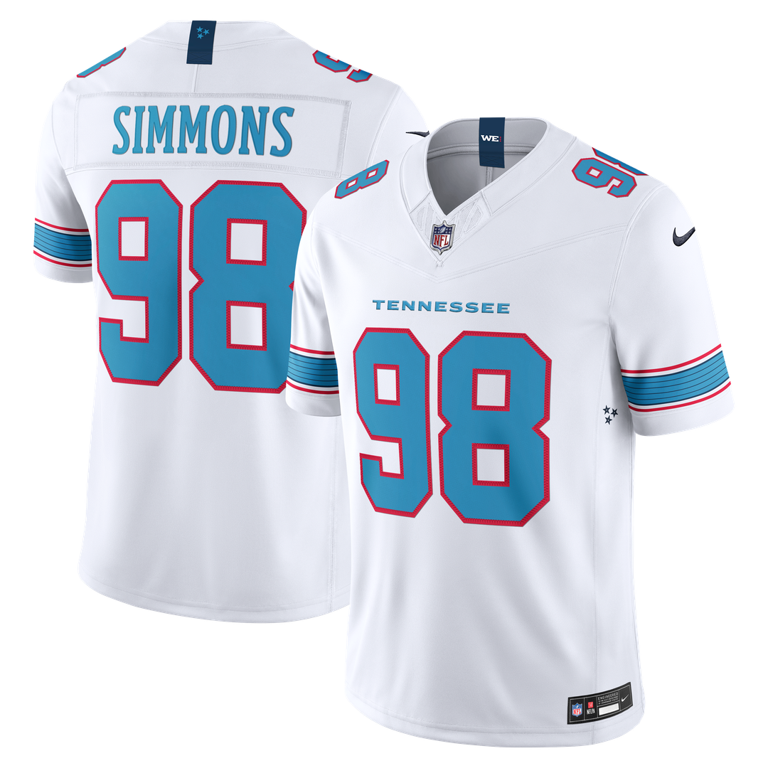 Men's Tennessee Titans Jeffery Simmons Nike Light Blue Team Vapor F.U.S.E. Stitched Limited Jersey
