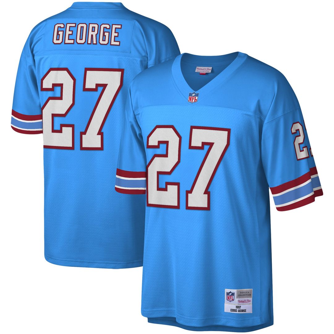 Men's Houston Oilers Eddie George Mitchell & Ness White Legacy Replica Jersey