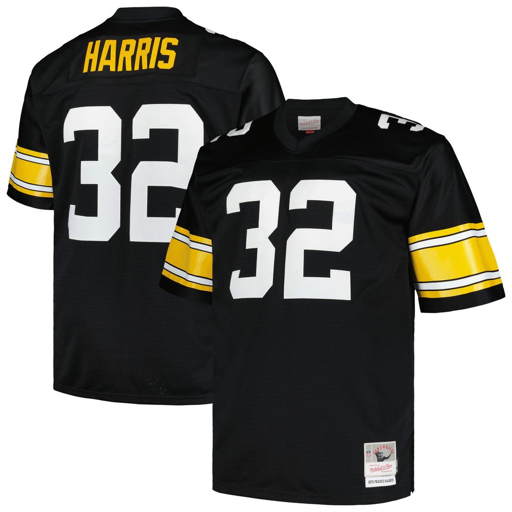 Men's Pittsburgh Steelers Franco Harris Mitchell & Ness Black Big & Tall 1976 Legacy Retired Player Jersey