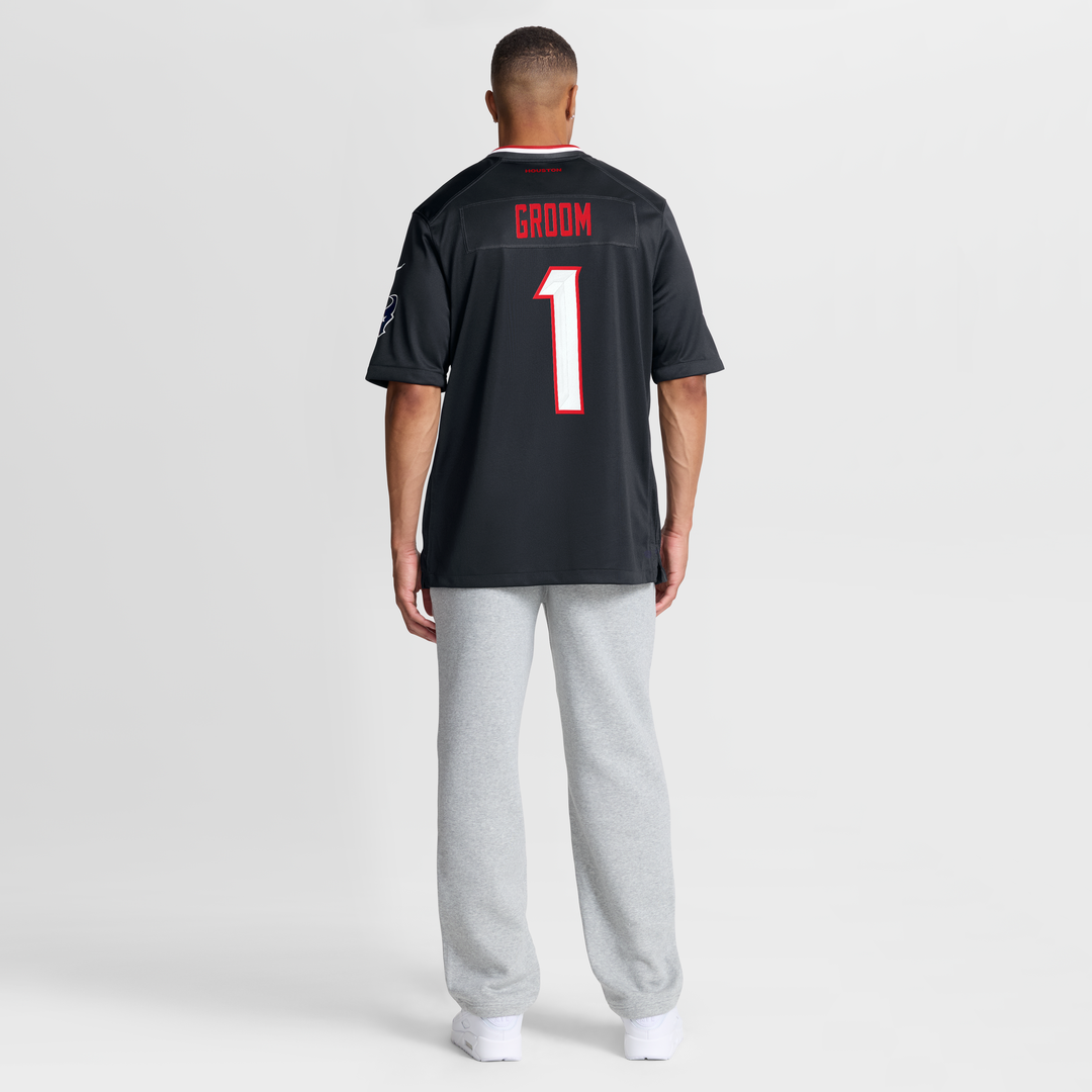 Men's Houston Texans Number 1 Groom Nike Navy Game Jersey