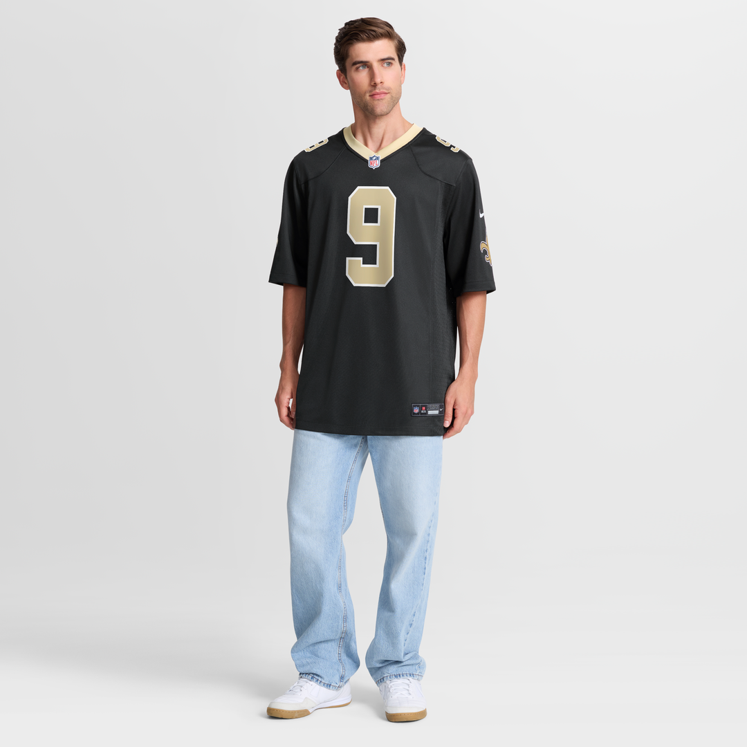 Men's New Orleans Saints Drew Brees Nike  Black Team Game Jersey