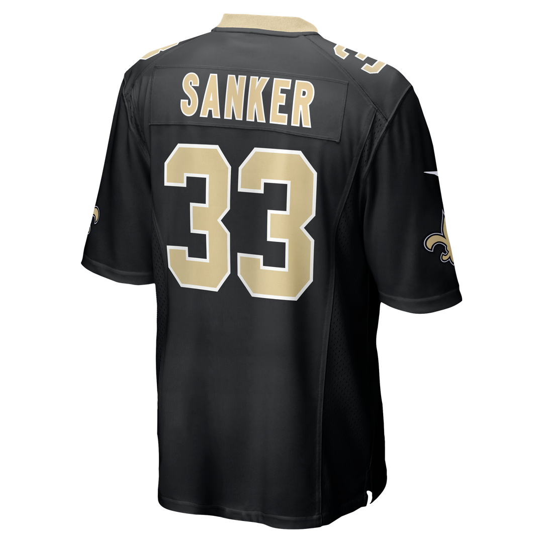 Men's New Orleans Saints Jonas Sanker Nike  Black Team Game Jersey