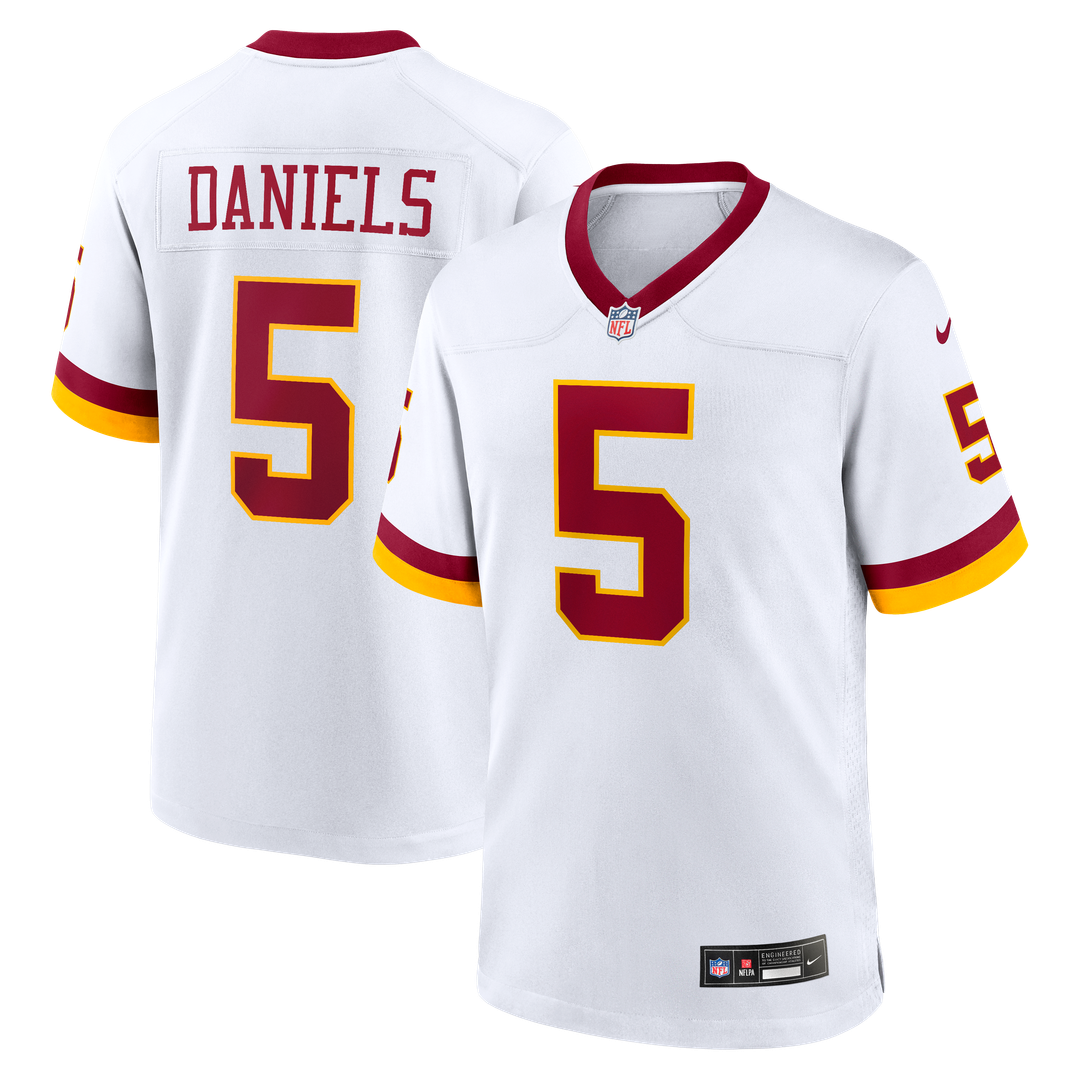 Men's Washington Commanders Jayden Daniels Nike White Game Super Bowl Era Jersey