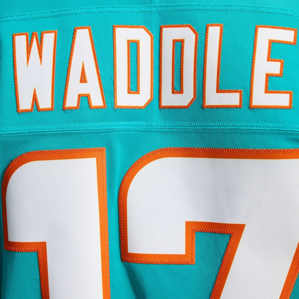 Men's Miami Dolphins Jaylen Waddle Nike Aqua Team Vapor F.U.S.E. Stitched Limited Jersey
