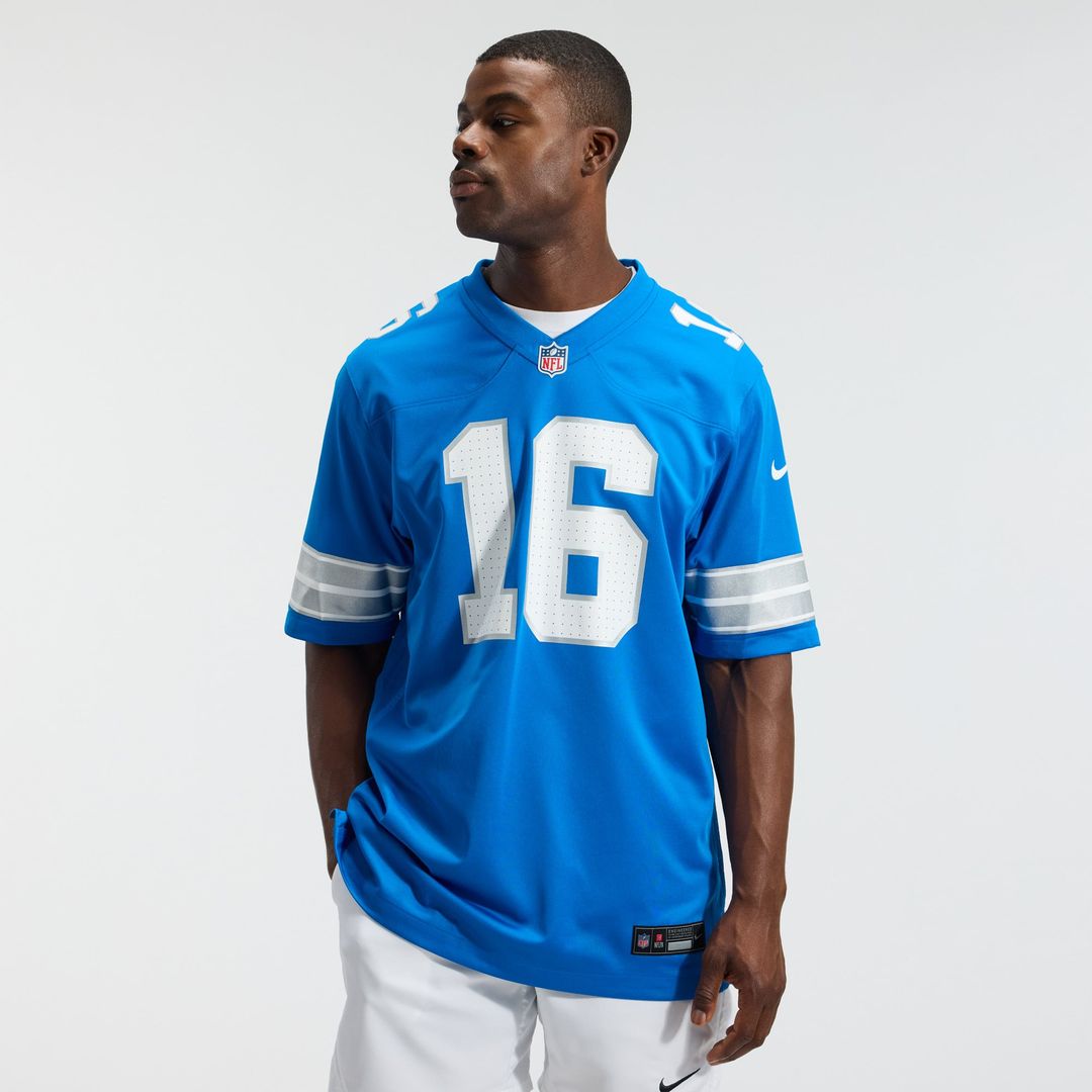 Men's Detroit Lions Jared Goff Nike Blue Game Jersey