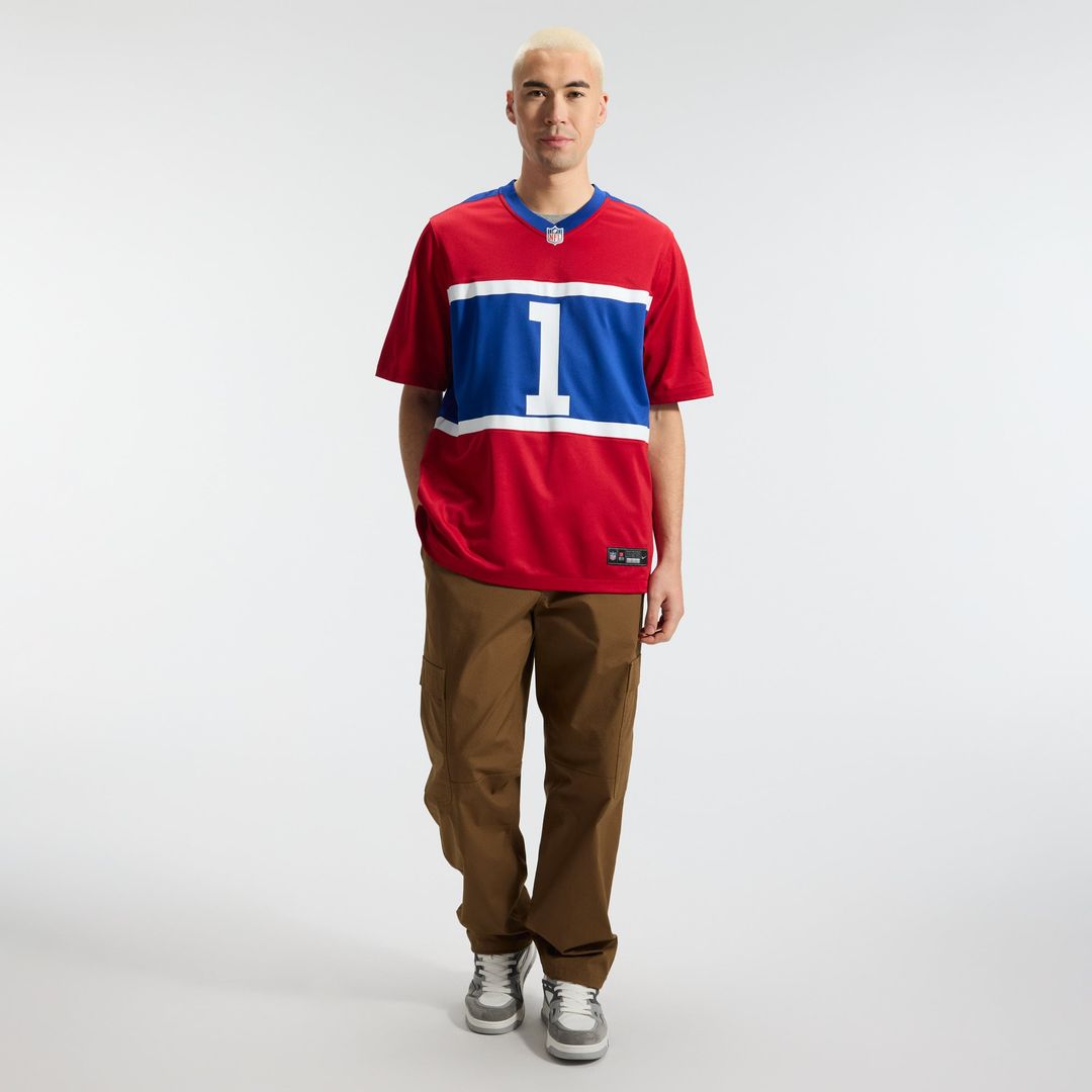 Men's New York Giants Malik Nabers Nike Century Red Alternate Game Jersey