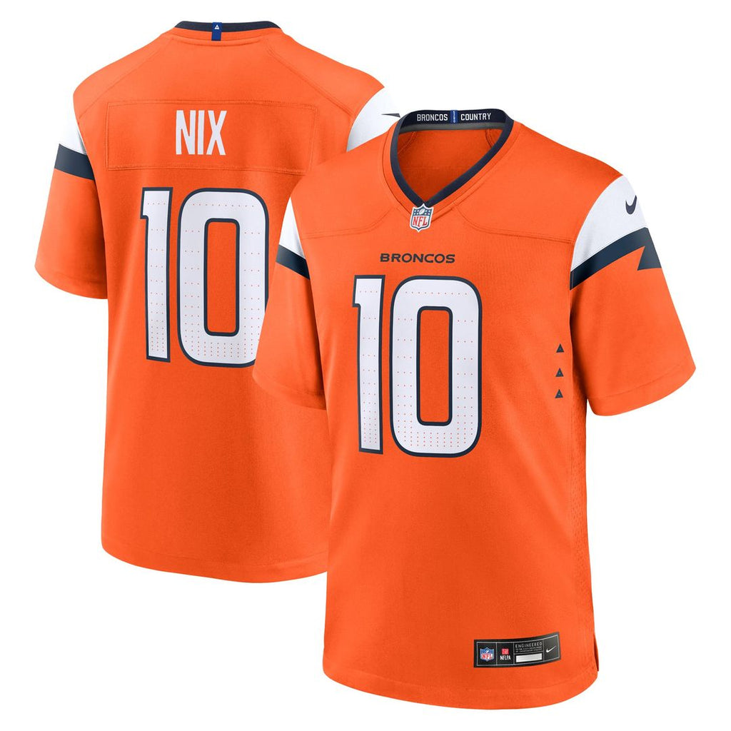Men's Denver Broncos Bo Nix Nike Orange  Player Game Jersey
