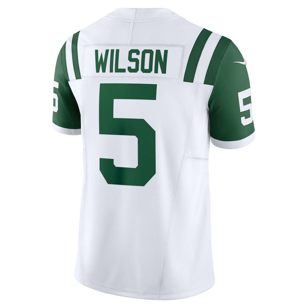Men's New York Jets Garrett Wilson Nike White Classic Alternate Vapor F.U.S.E. Limited Jersey