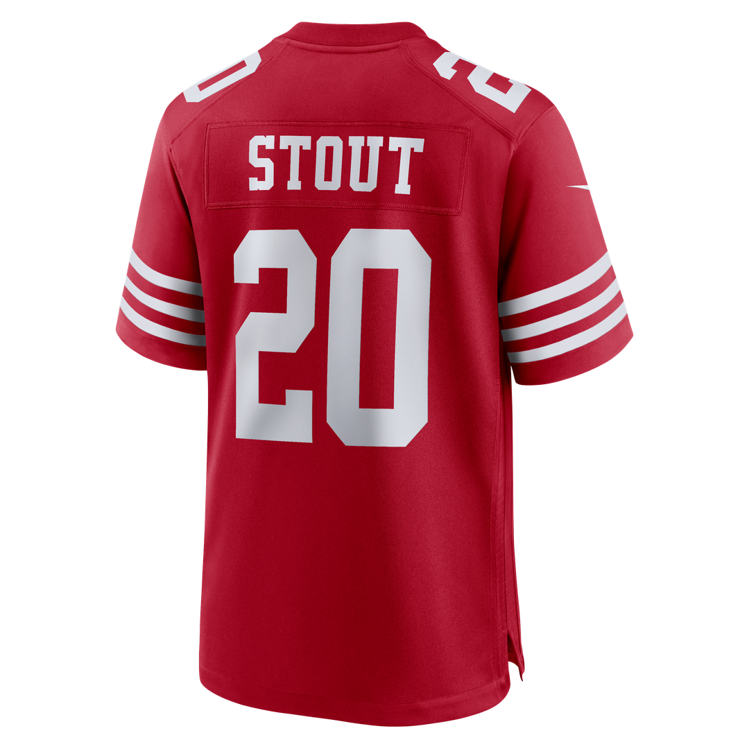 Men's San Francisco 49ers Upton Stout Nike  Scarlet Team Game Jersey
