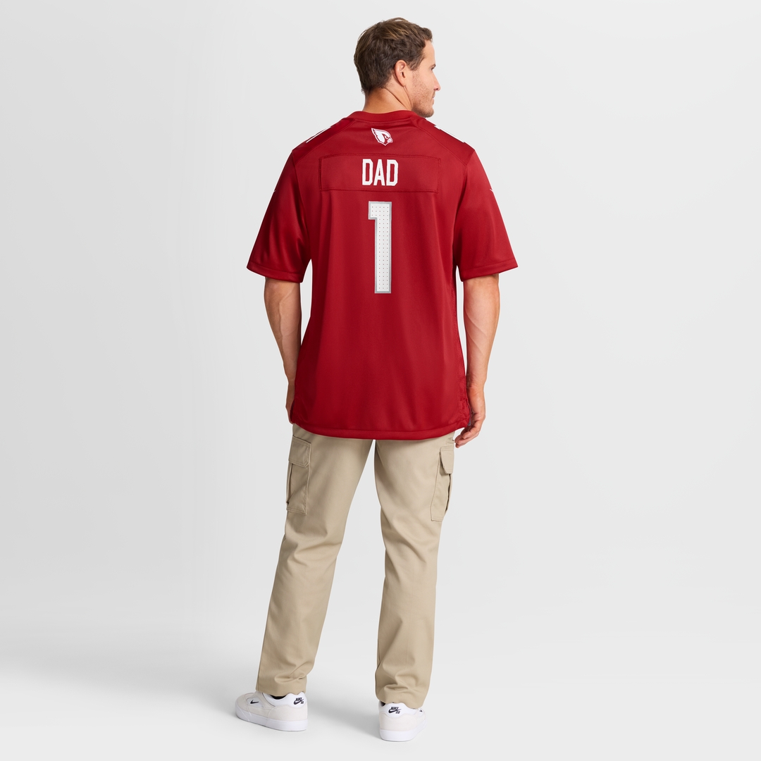 Men's Arizona Cardinals Number 1 Dad Nike Cardinal Game Jersey
