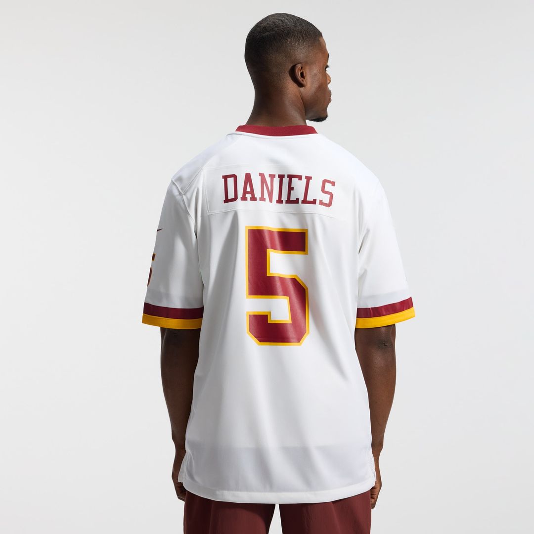 Men's Washington Commanders Jayden Daniels Nike White Game Super Bowl Era Jersey