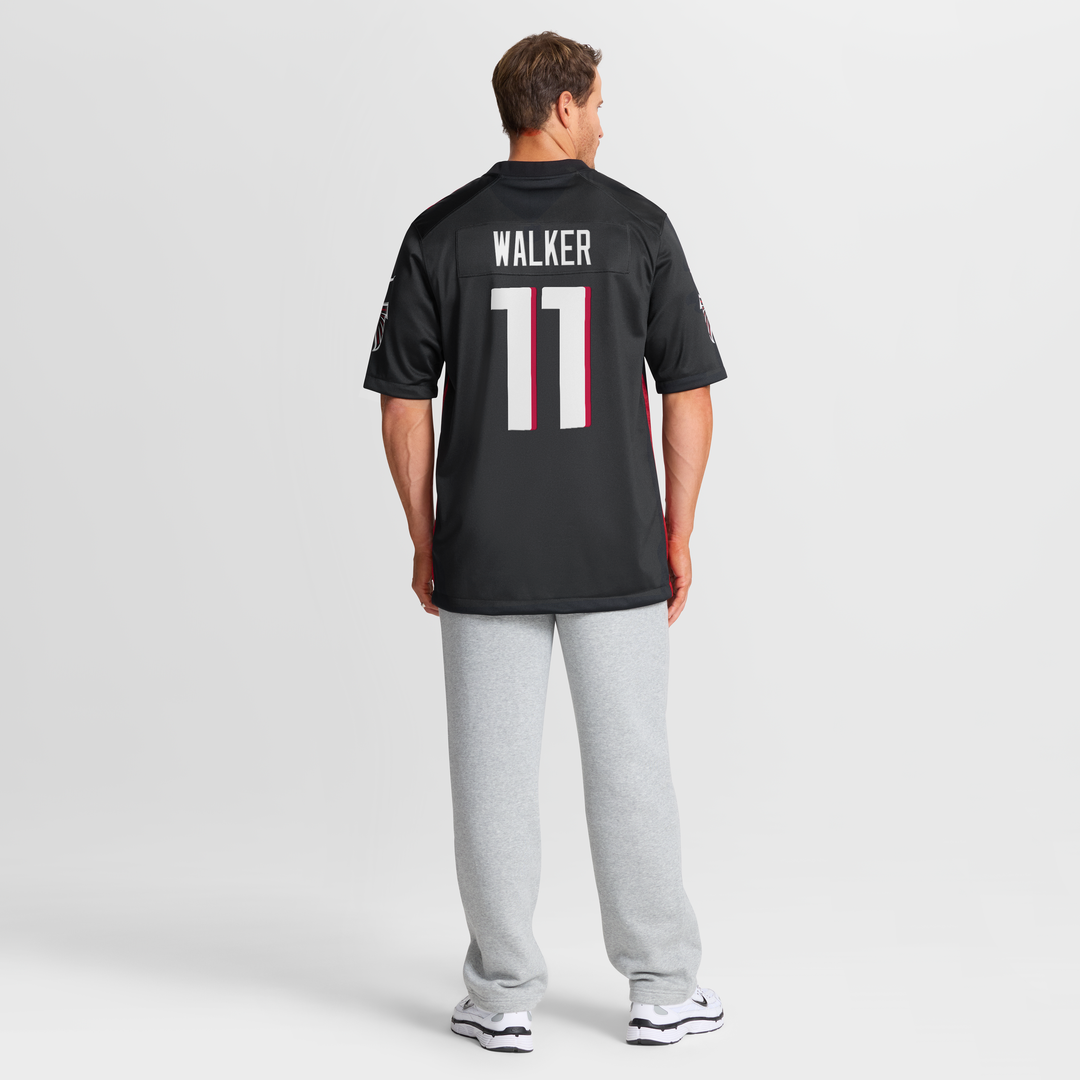 Men's Atlanta Falcons Jalon Walker Nike Black Team Game Jersey