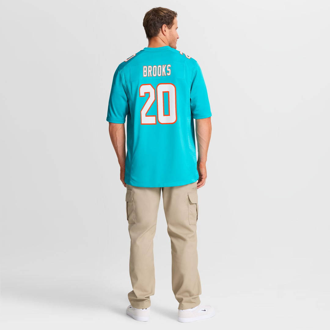 Men's Miami Dolphins Jordyn Brooks Nike  Aqua  Game Jersey